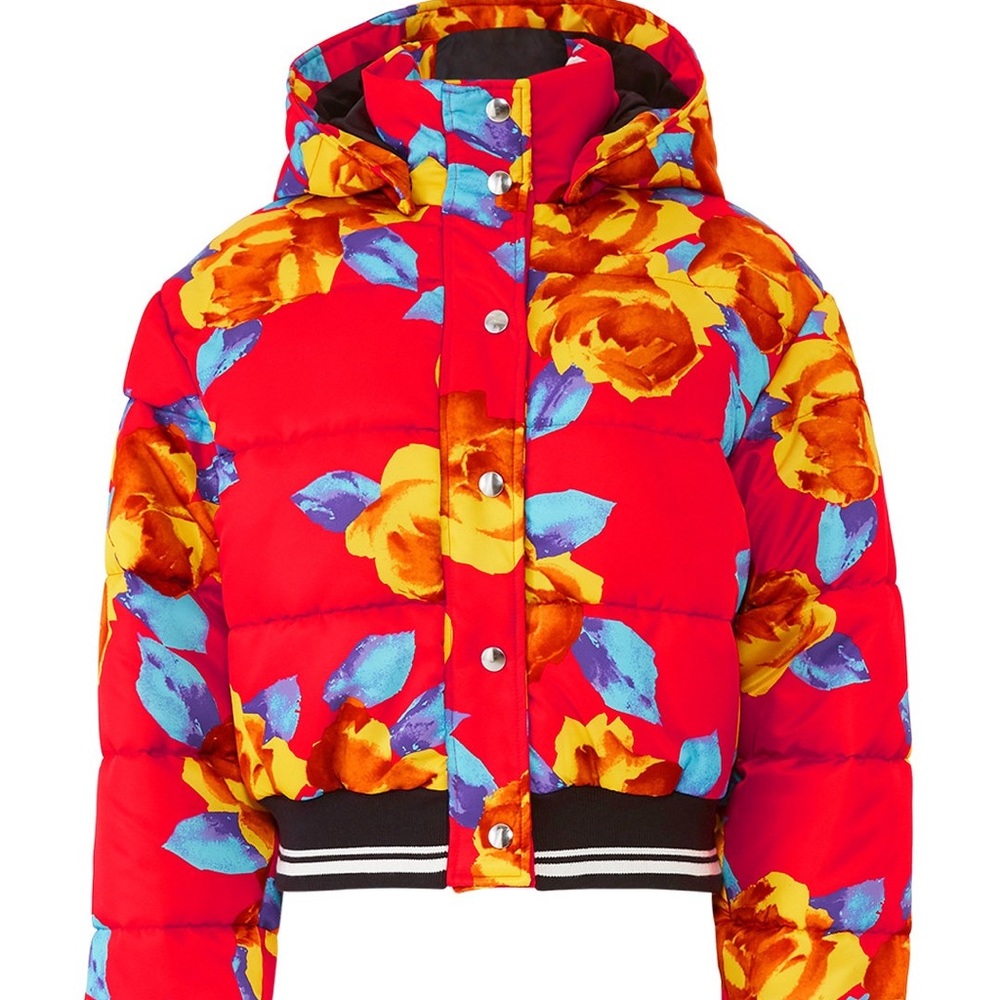 MSGM cropper floral puffer jacket